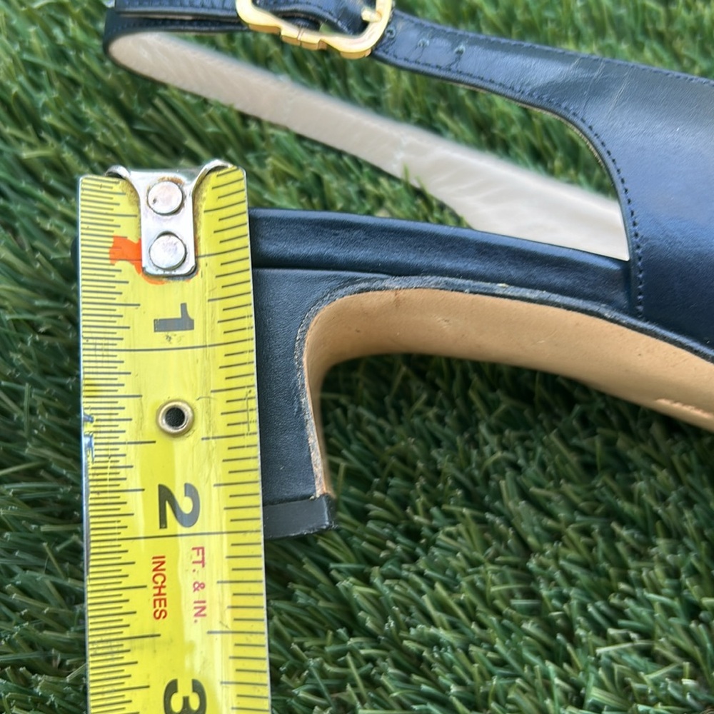 Salvatore Ferragamo leather mule shoes size 6.5 B Slingback Pumps Black Square - Picture 8 of 11